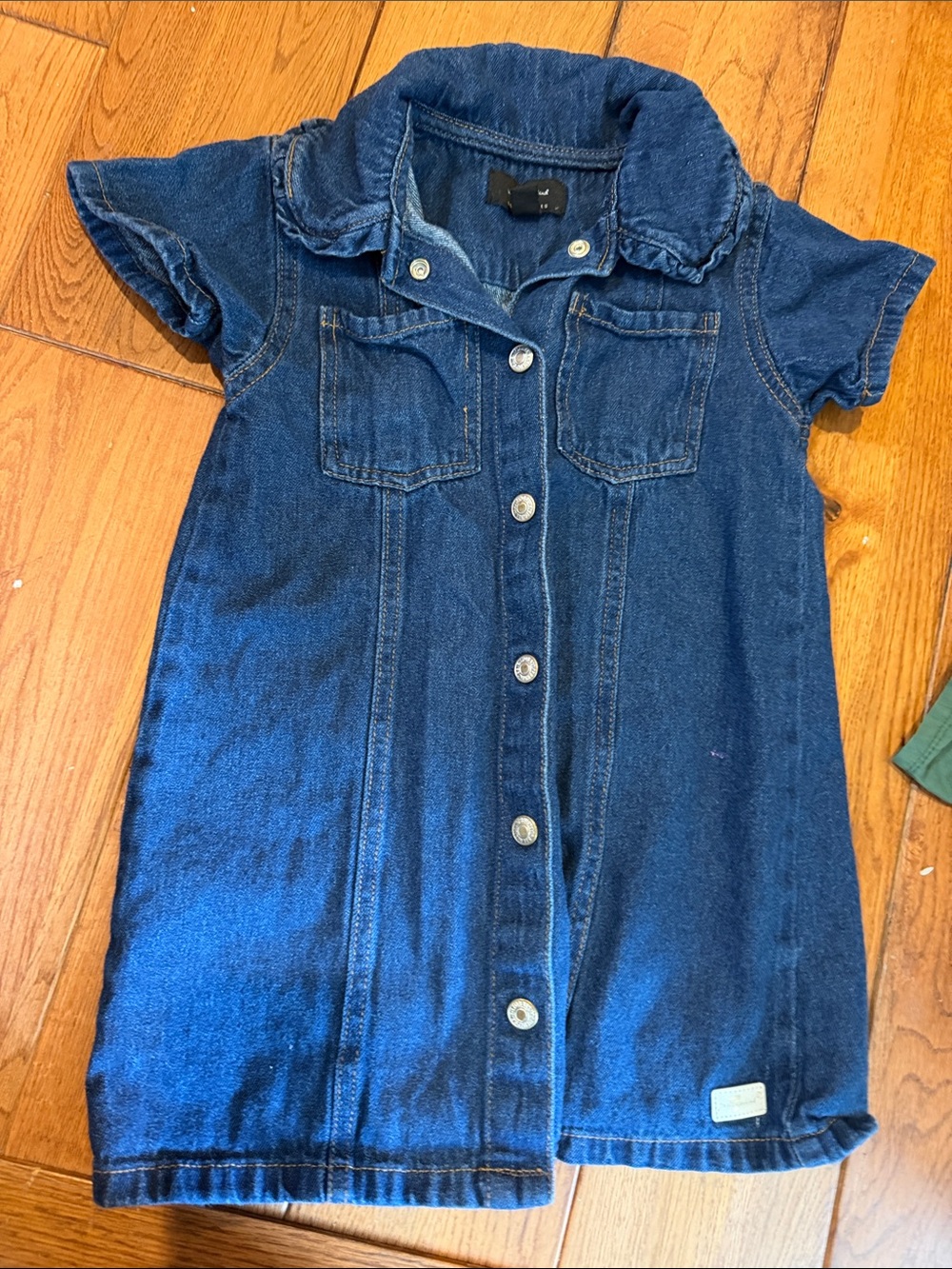 7 for all Mankind Dark Blue Denim Button-Front Dress